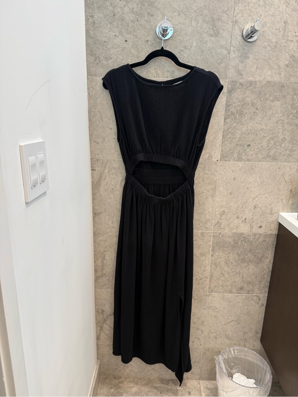 Apiece Apart Black Maxi Dress with Cutout Waist